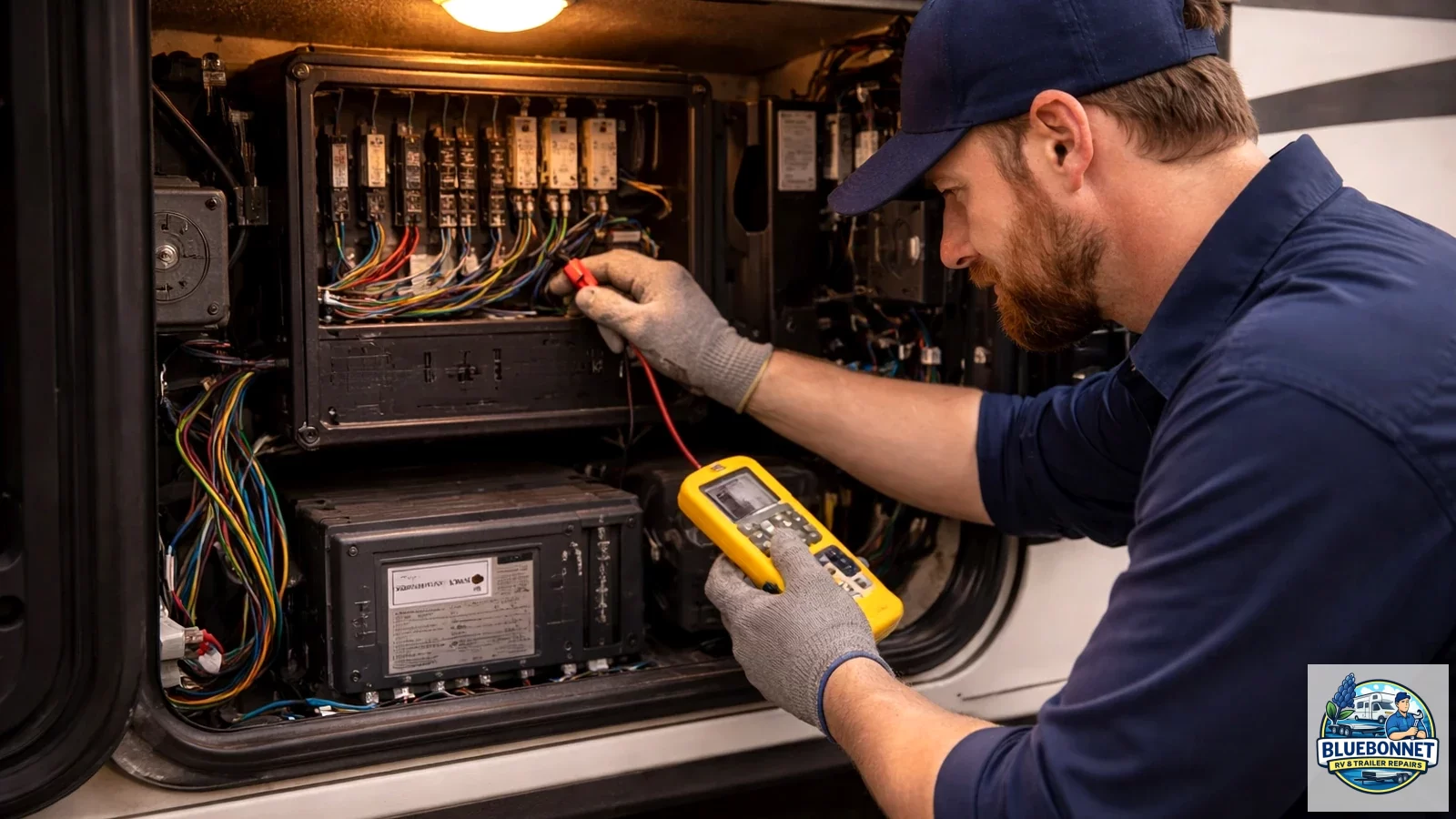 RV electrical diagnostic service supporting an RV A/C troubleshooting article.