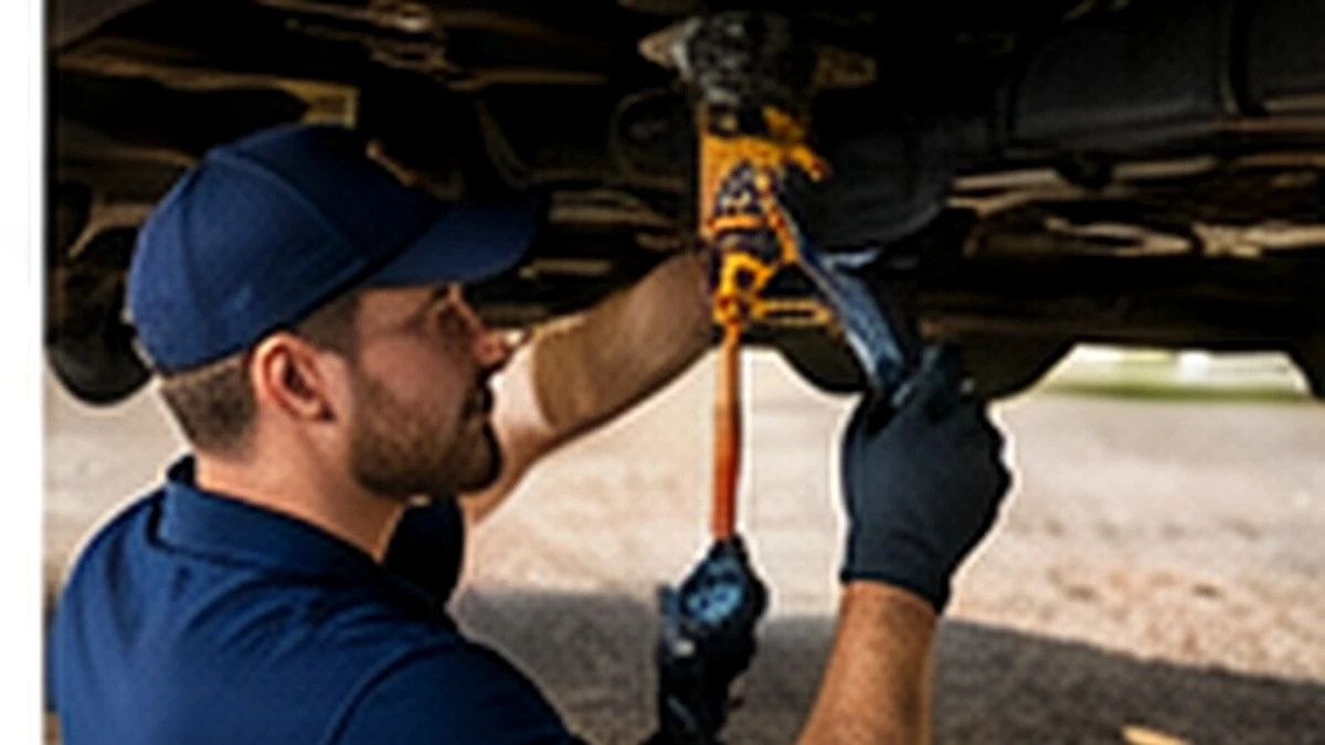 Technician performing structural RV repair work service detail